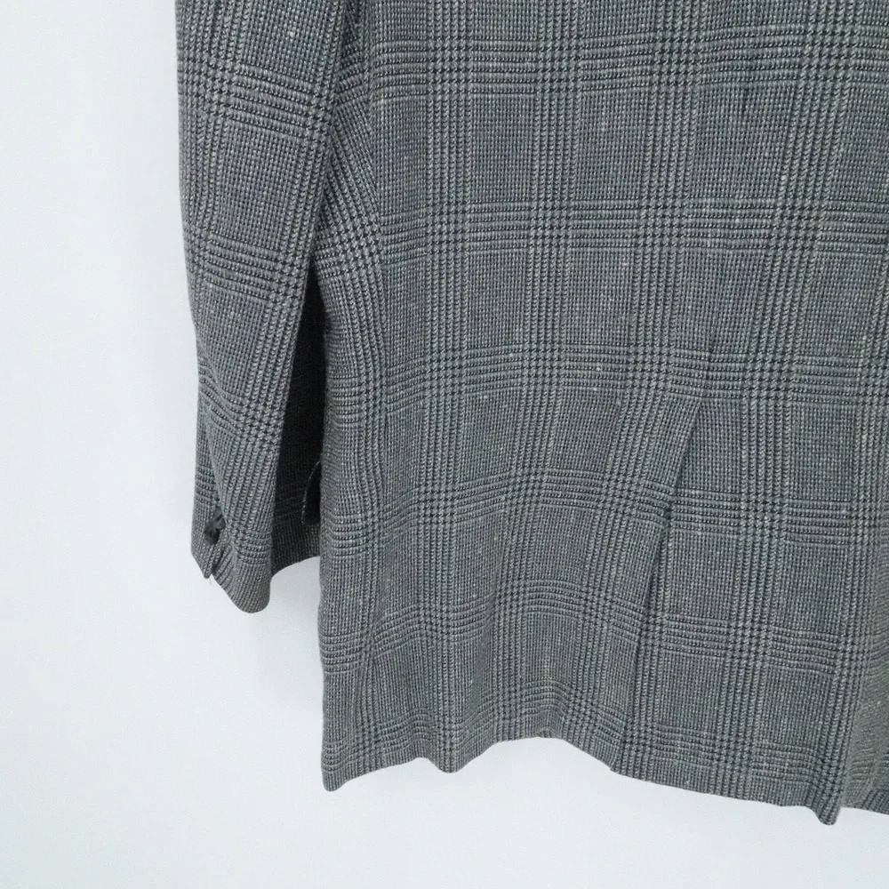 Oxxford Clothes Neiman Marcus Sport Coat Mens 44S Gray‎ Glen Plaid Wool
